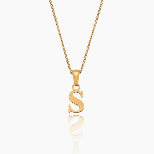 Gold Initial Charm Necklace
