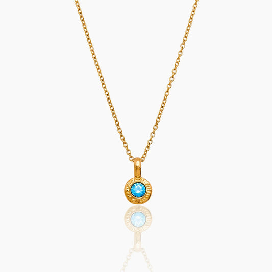 Crushed birthstone pendant necklace gold — Olivia Jewelry