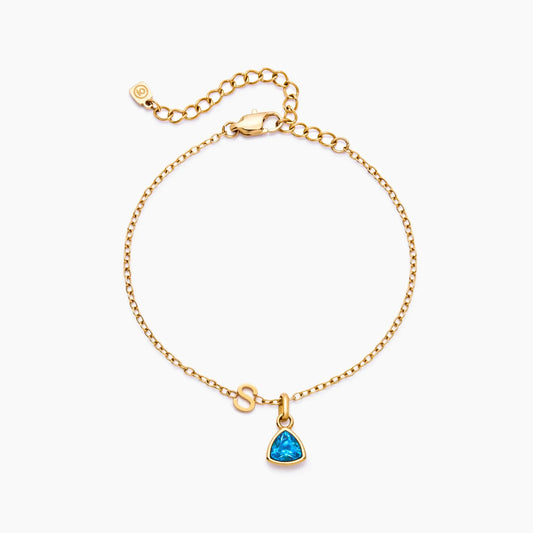 Birthstone Initial Charm Bracelet