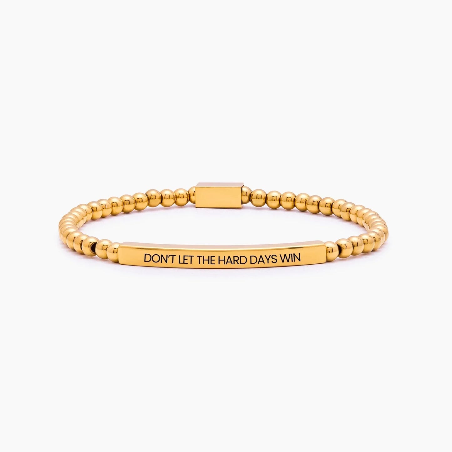 Don't Let The Hard Days Win Beaded Bracelet gold — Olivia Jewelry