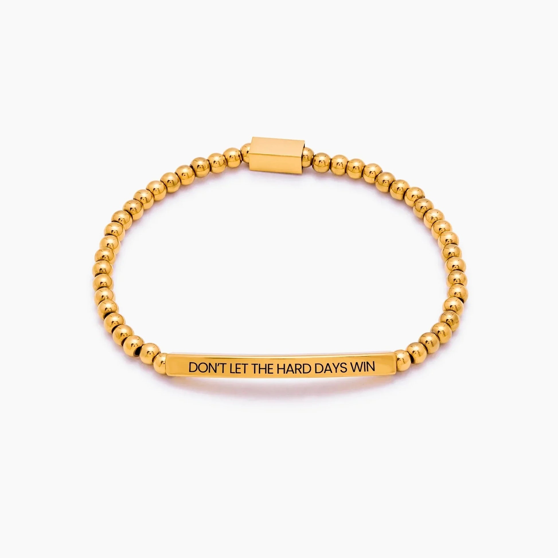 Beaded bracelet silver Don't Let The Hard Days Win — Olivia Jewelry