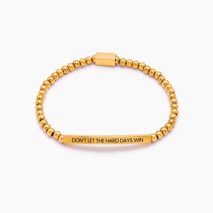 Beaded bracelet silver Don't Let The Hard Days Win — Olivia Jewelry