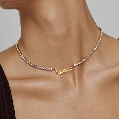 Arabic Name Tennis Necklace