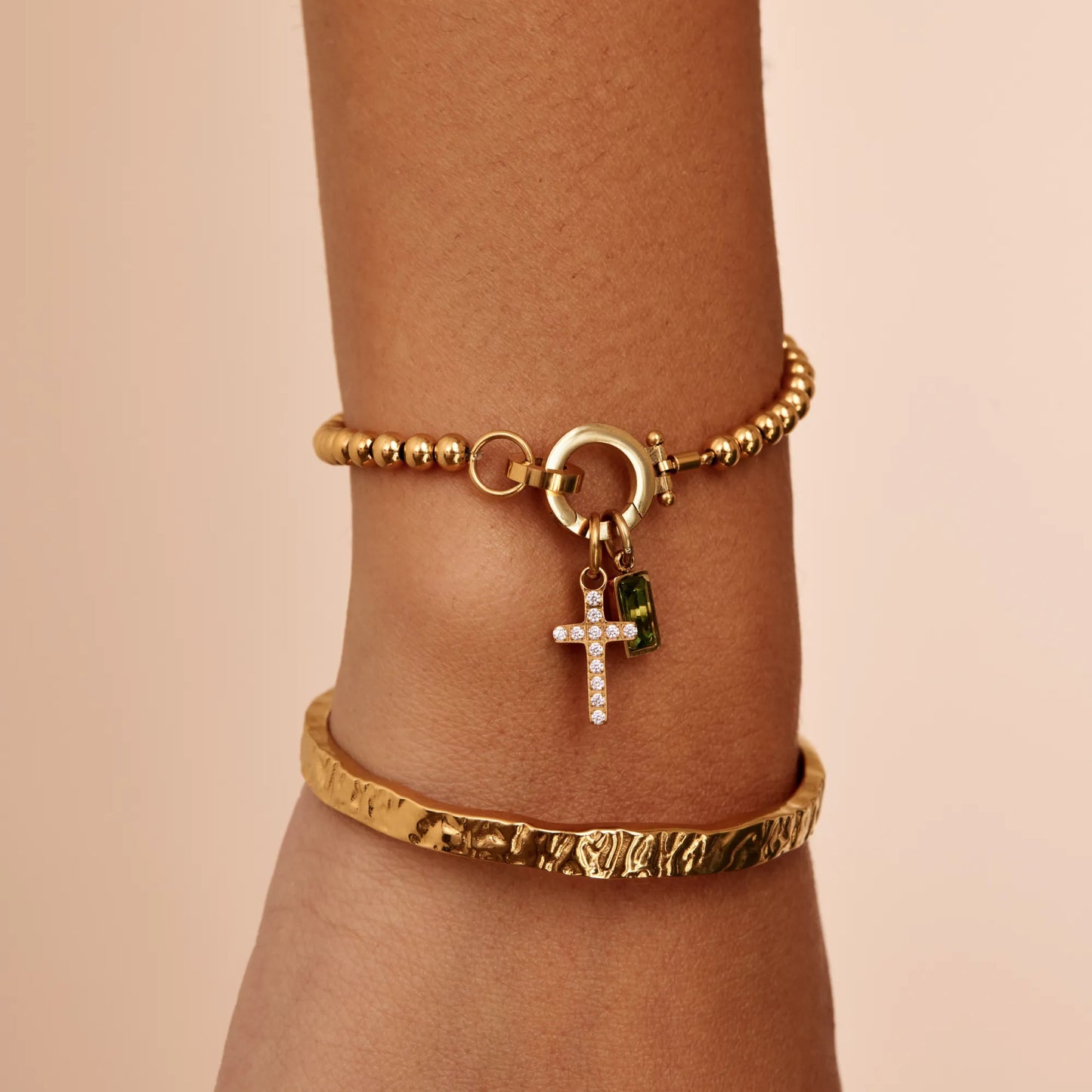 Birthstone beaded bracelet flat lay styling — Olivia Jewelry