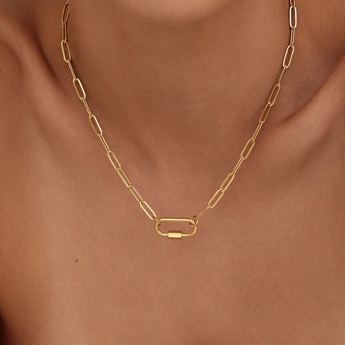 Carabiner Charm Lock Necklace