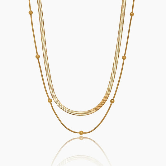 Snake & Satellite Chain Layered Necklace