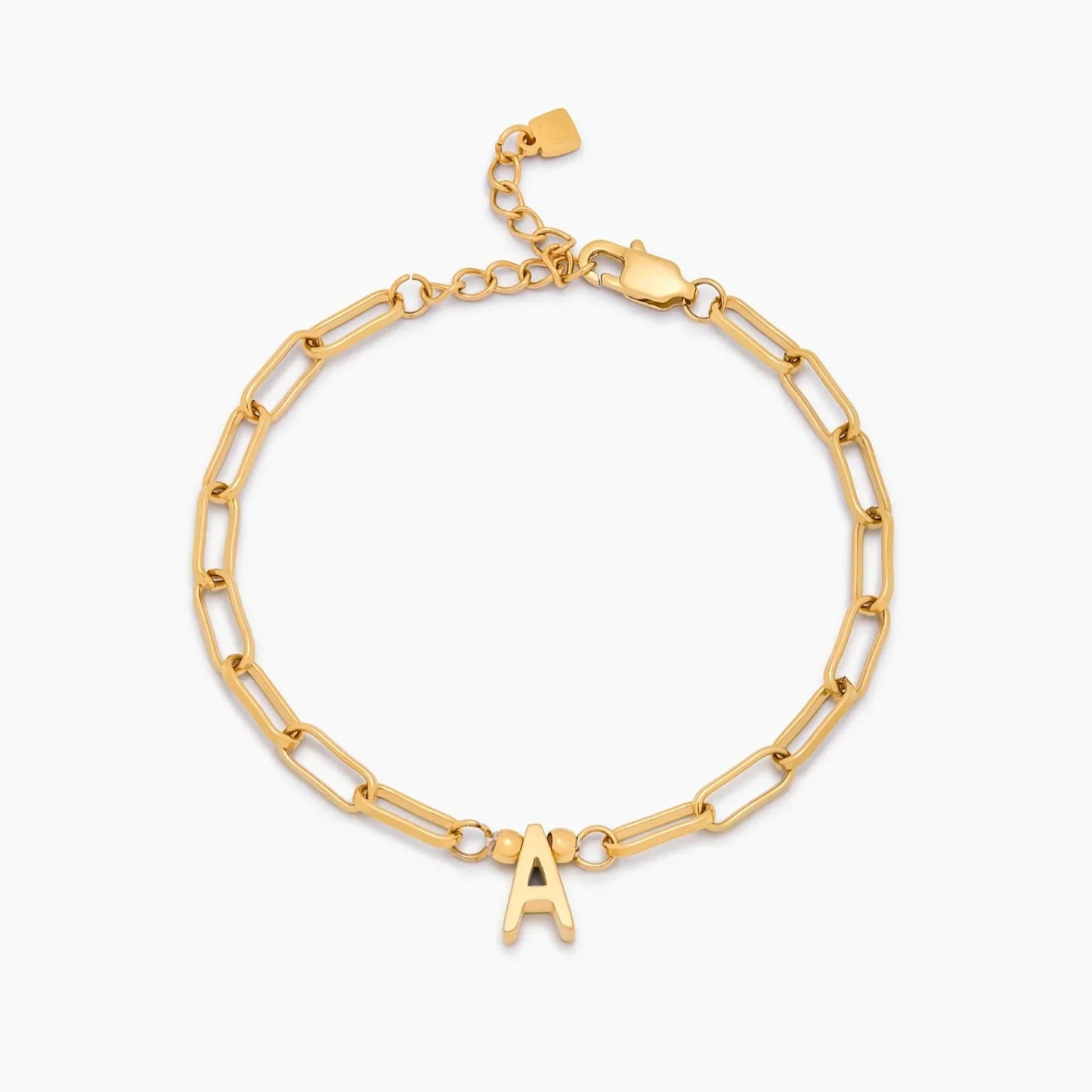Paperclip Initial Charm Bracelet