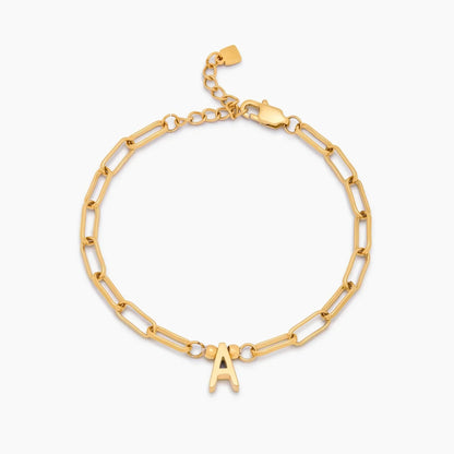 Paperclip Initial Charm Bracelet