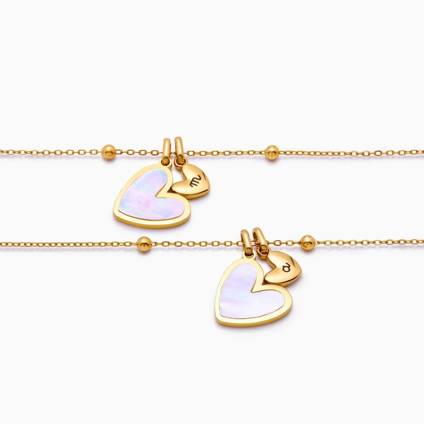 Initial Heart Duo Necklace