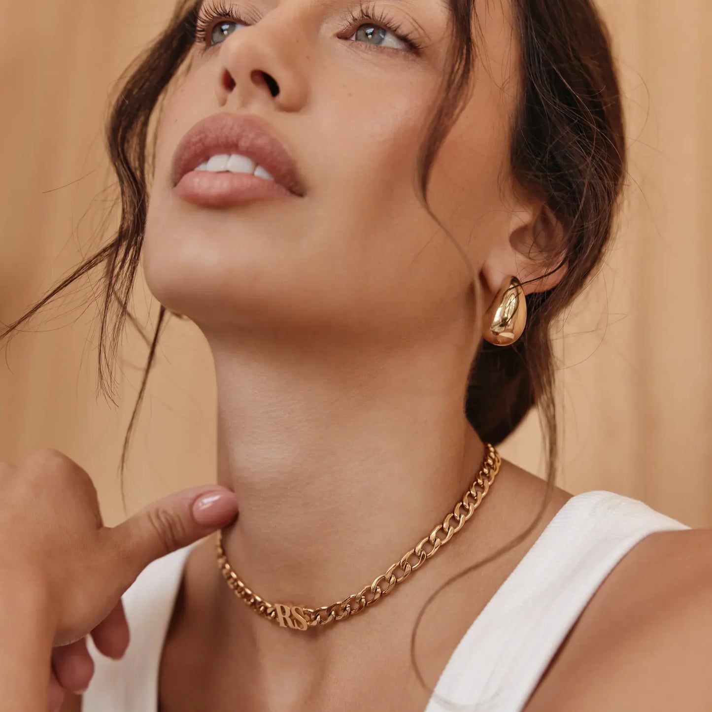 Personalised initial choker necklace detail — Olivia Jewelry