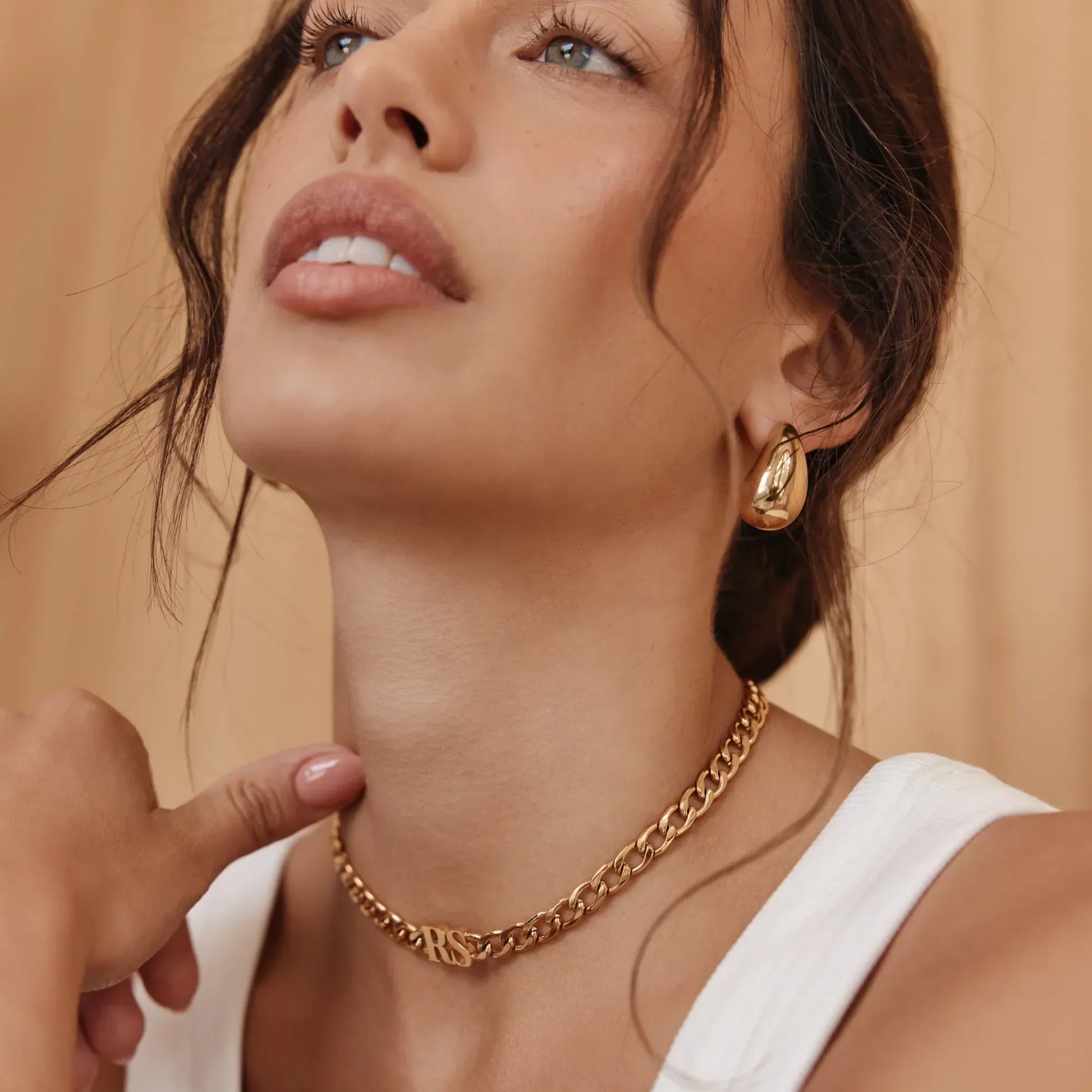 Personalised initial choker necklace detail — Olivia Jewelry