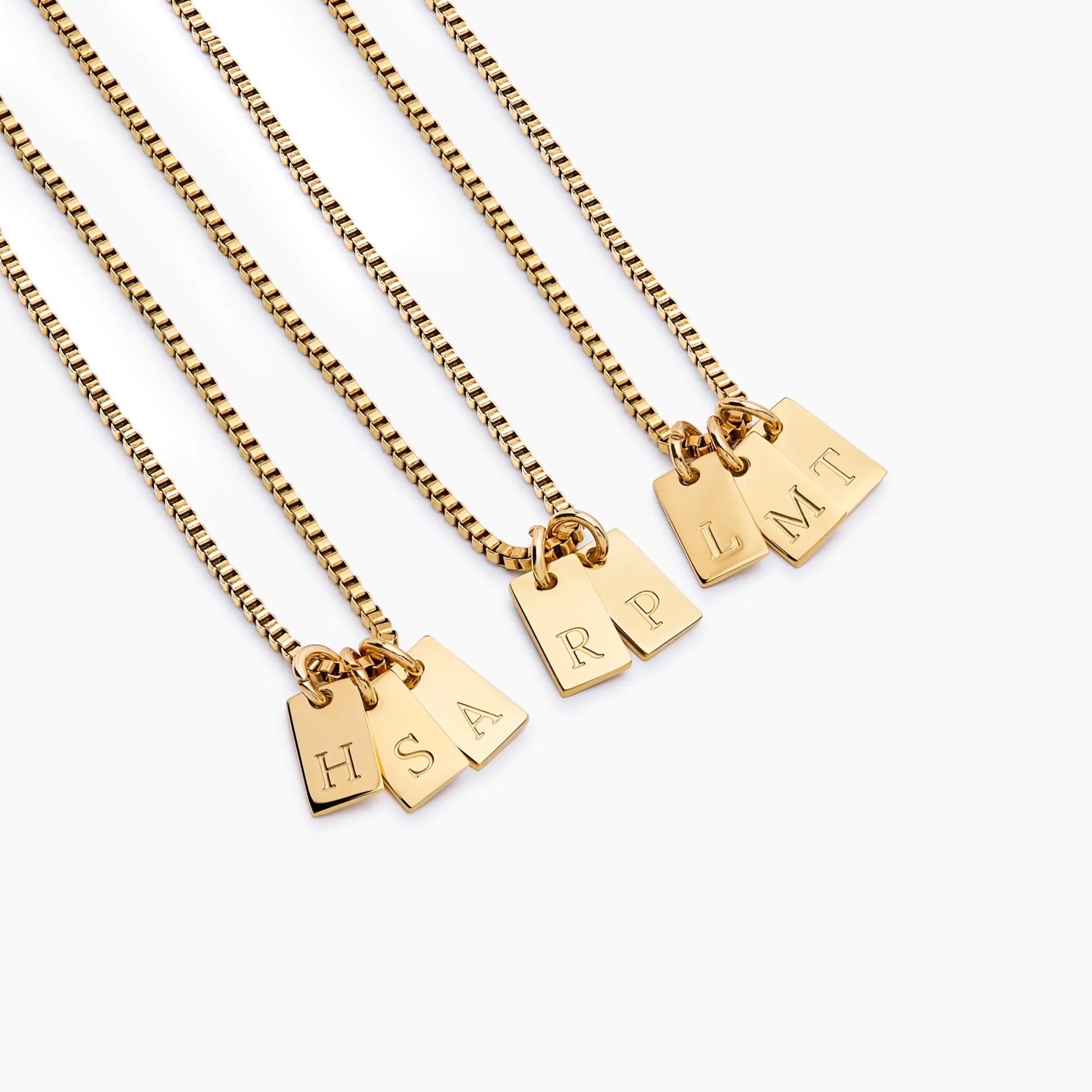 Personalised four initial tag necklace — Olivia Jewelry