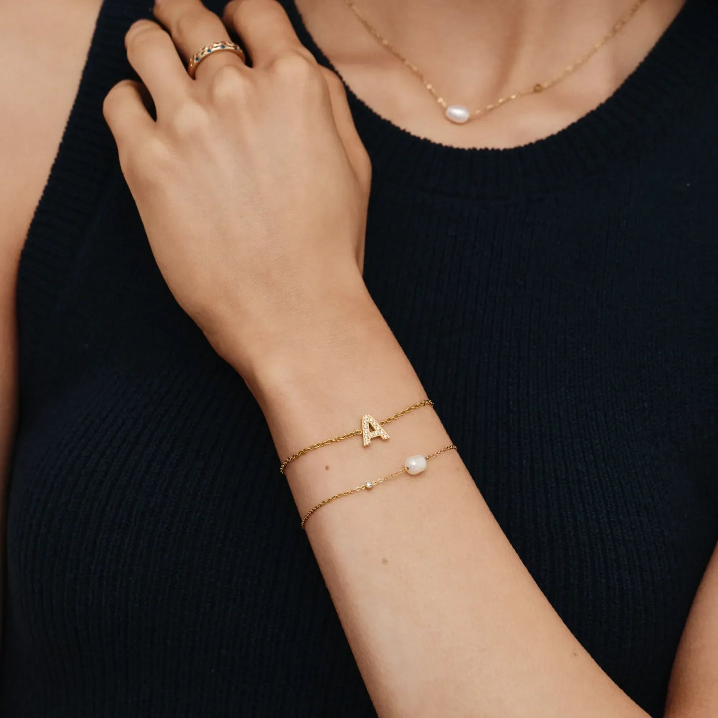 Pavé Initial Bracelet