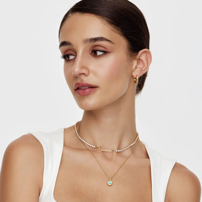 Silver crushed birthstone pendant necklace — Olivia Jewelry