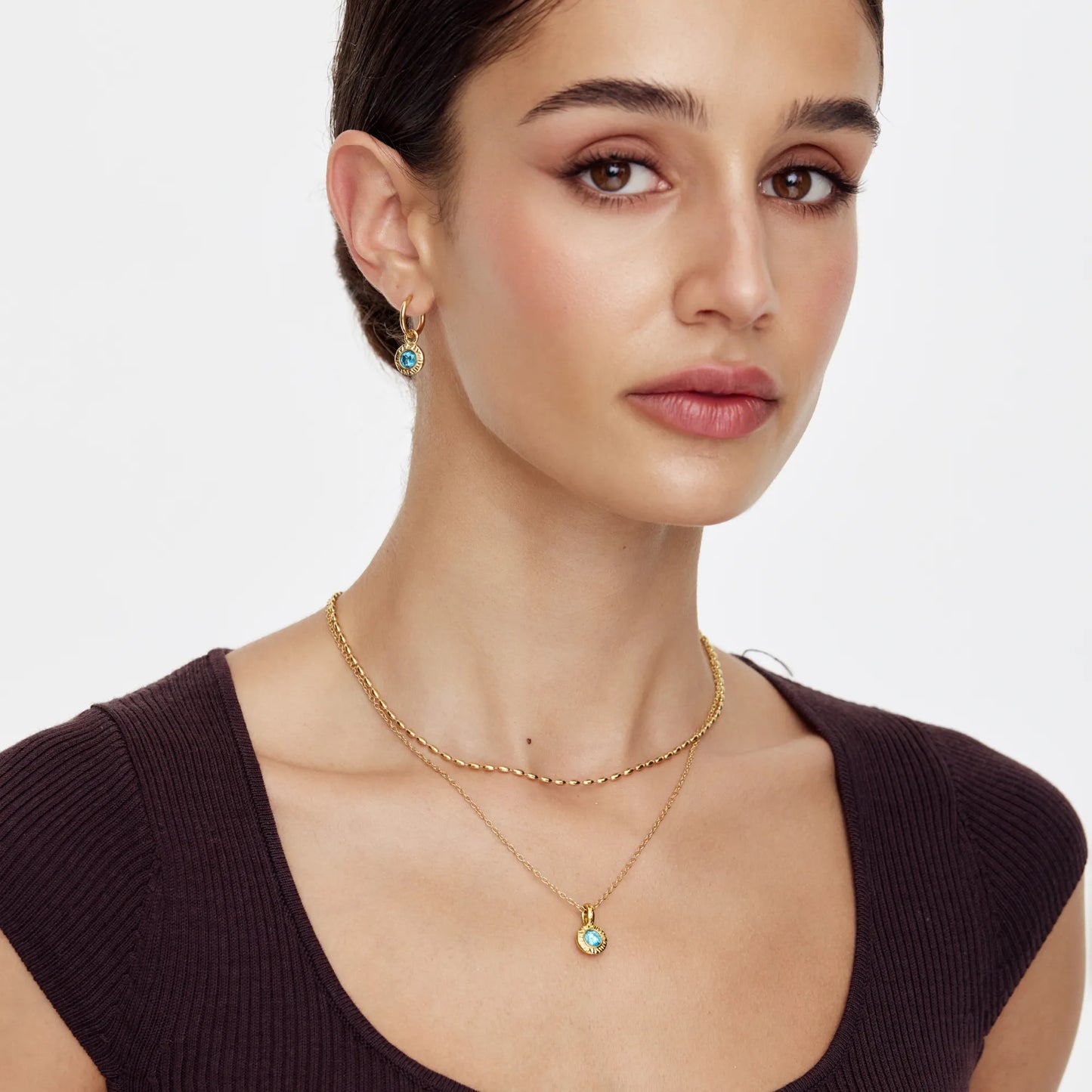Personalised crushed birthstone pendant — Olivia Jewelry