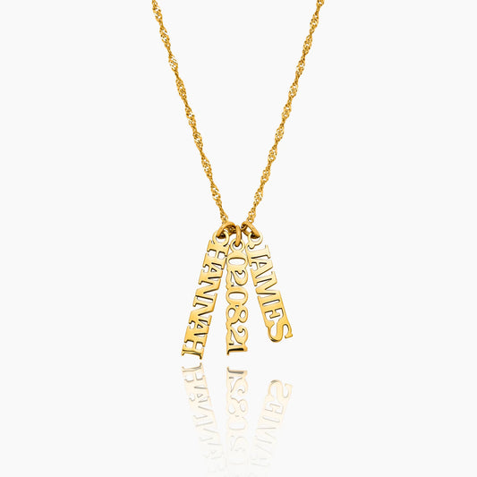 Singapore multi name necklace gold — Olivia Jewelry