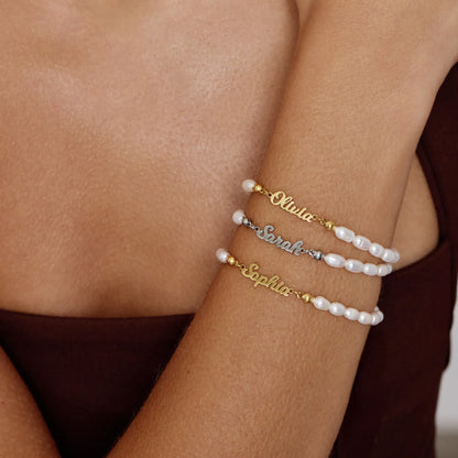 Freshwater Pearl Name Bracelet