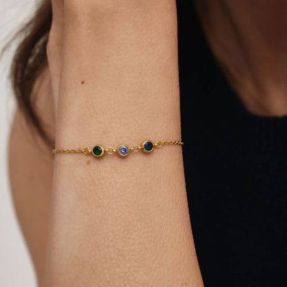 Multiple birthstone bracelet silver — Olivia Jewelry