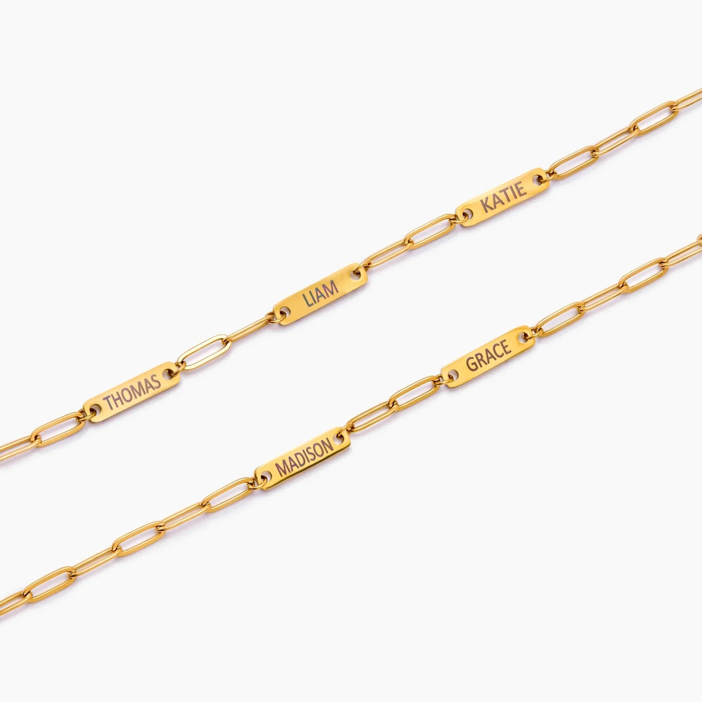 Paperclip Multi-Name Bracelet