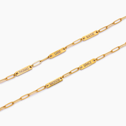 Paperclip Multi-Name Bracelet