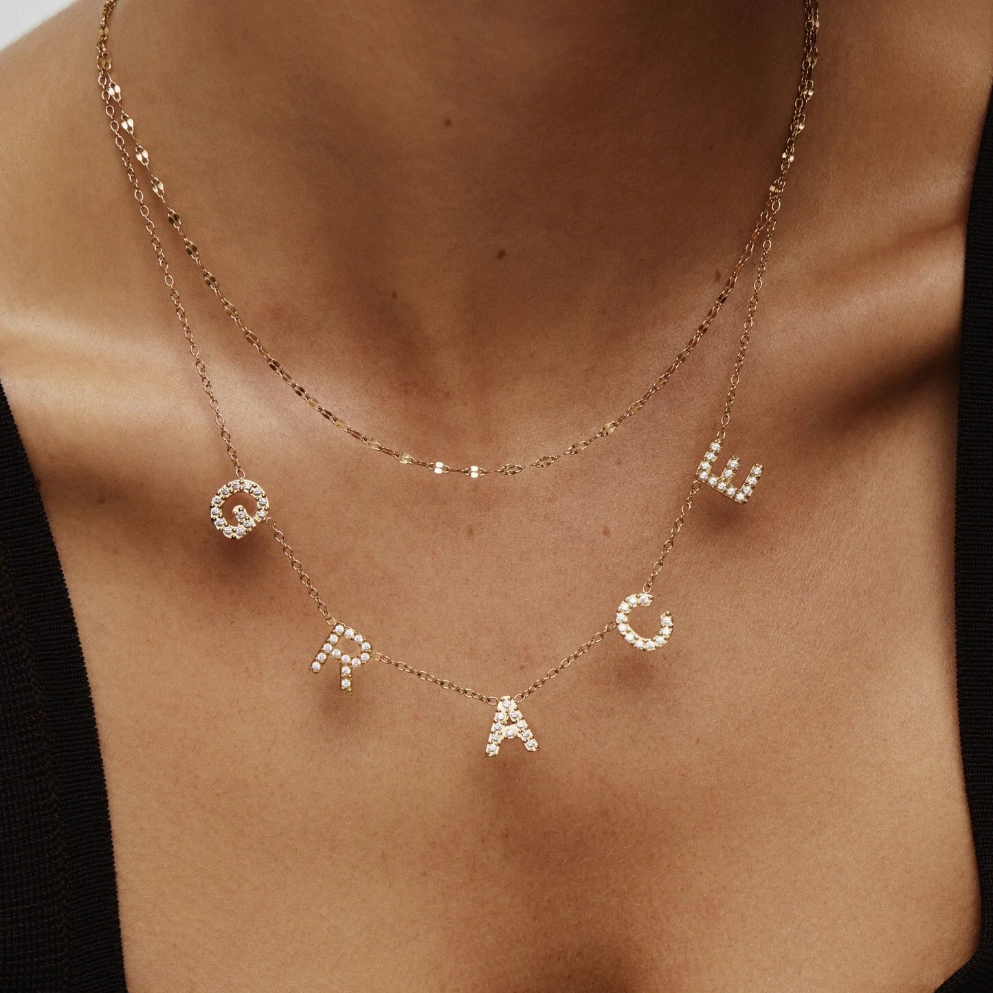 Pavé Multi Initial Necklace