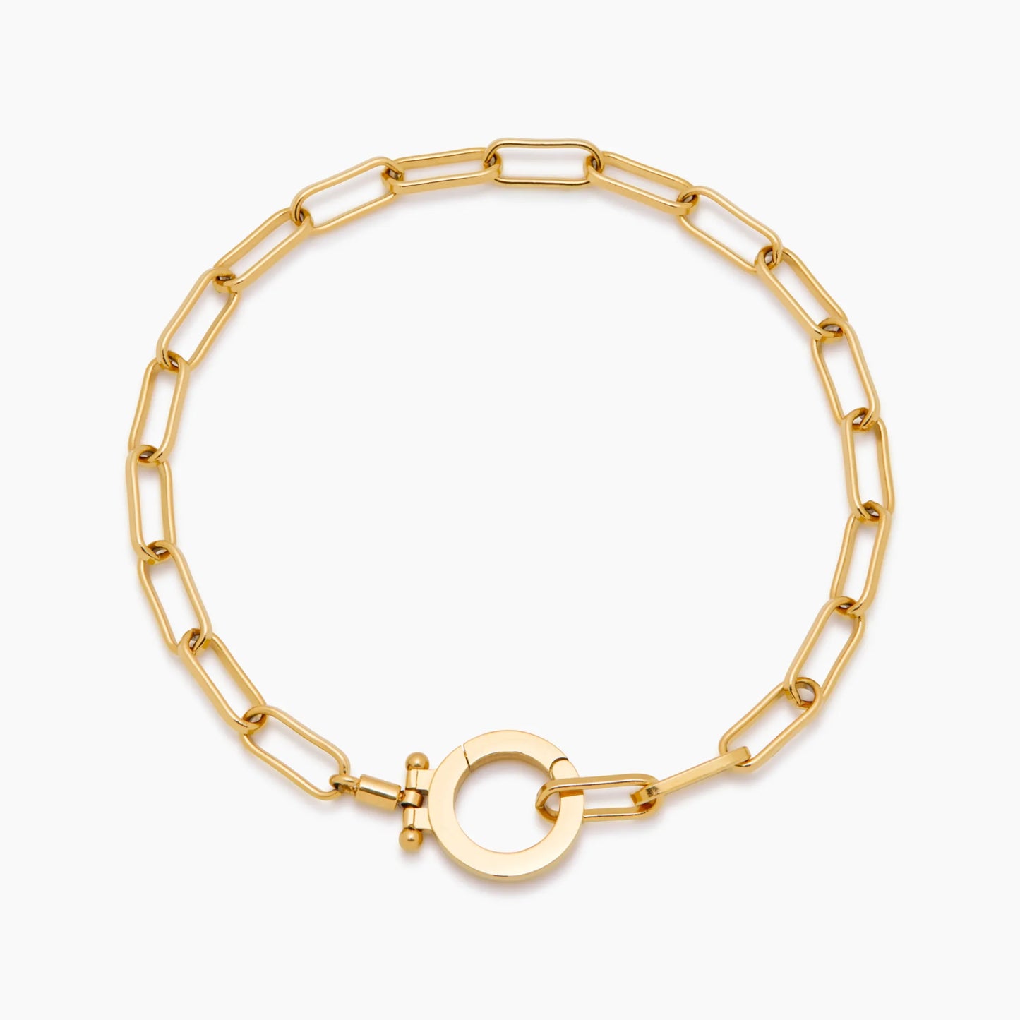 Essential paperclip chain bracelet gold — Olivia Jewelry