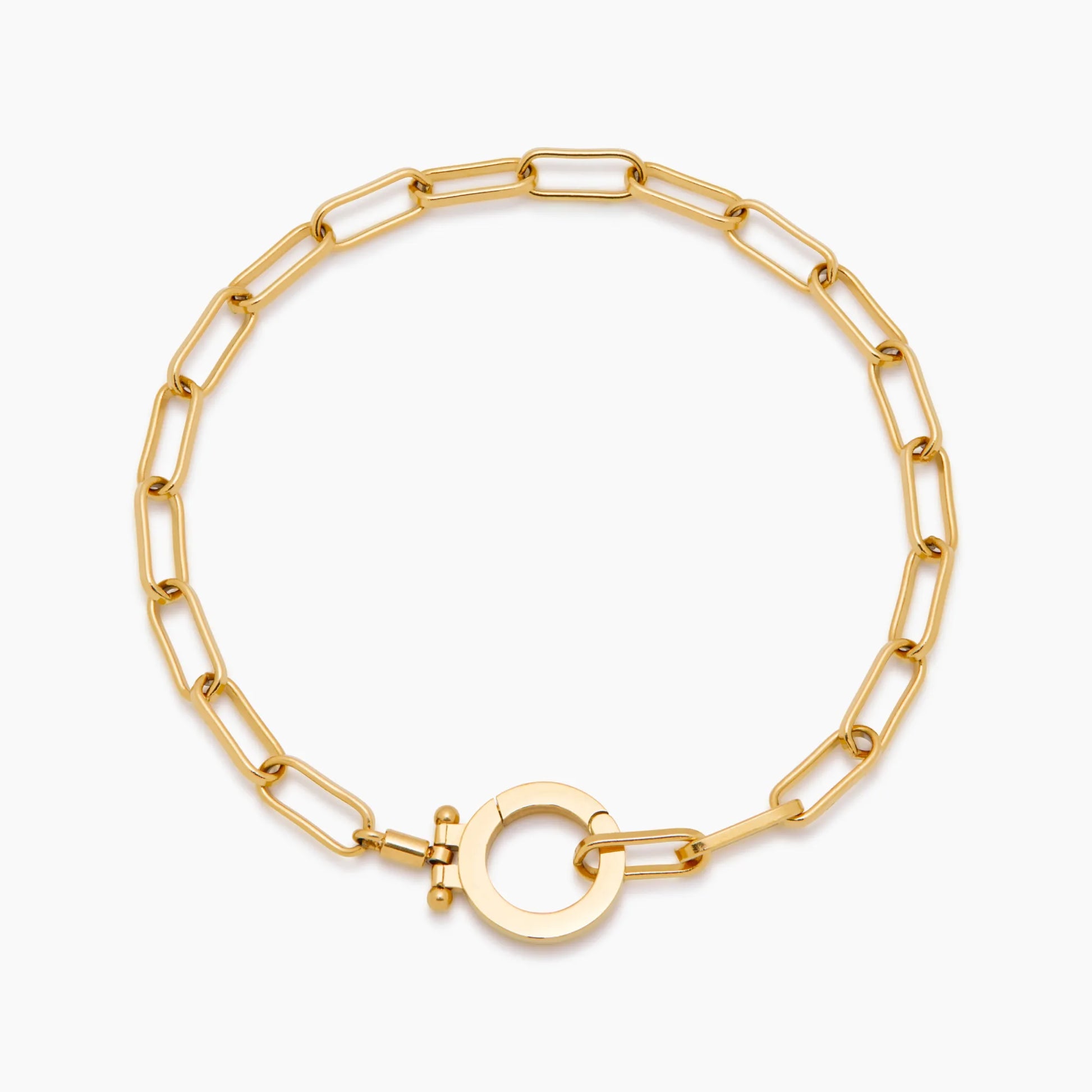 Essential paperclip chain bracelet gold — Olivia Jewelry