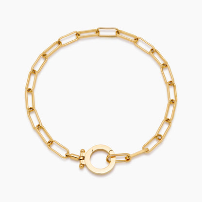 Essential paperclip chain bracelet gold — Olivia Jewelry