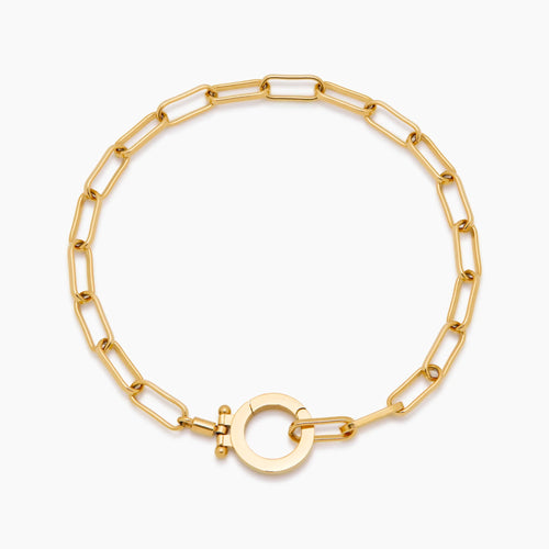 Essential paperclip chain bracelet gold — Olivia Jewelry