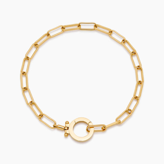 Essential paperclip chain bracelet gold — Olivia Jewelry