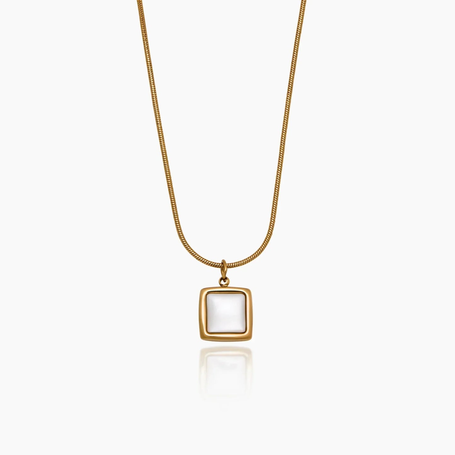 Mother of Pearl Square Pendant Necklace