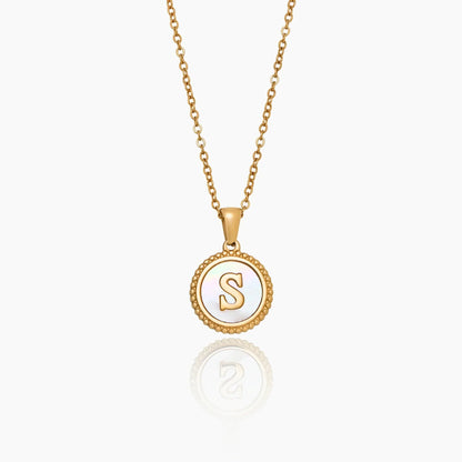 Mother Of Pearl Initial Pendant Necklace