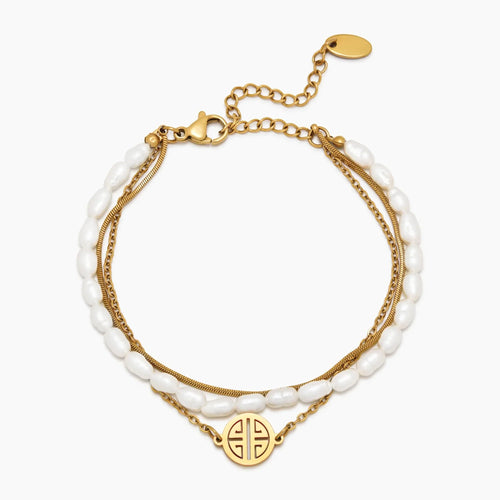 Sunshine Layered Pearl & Gold Bracelet