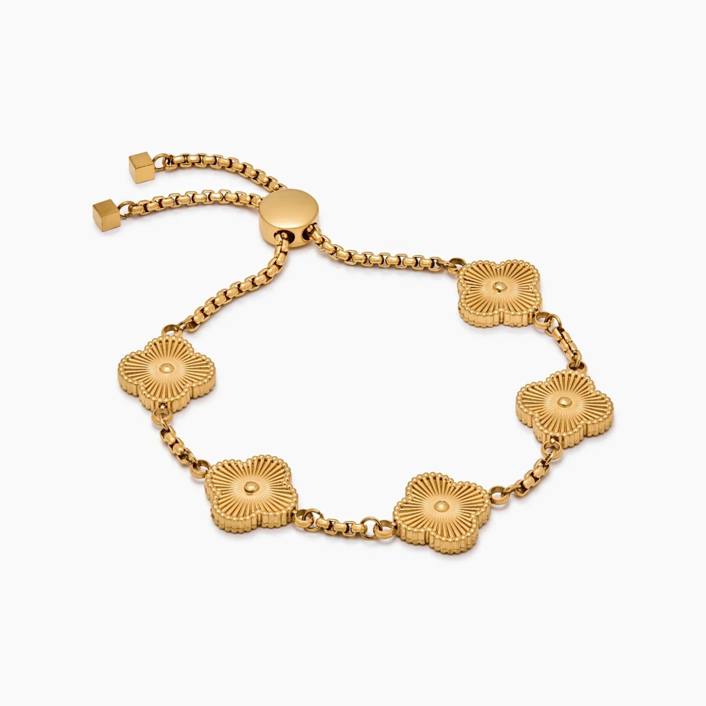 Mother of pearl clover bracelet detail shot — Olivia Jewelry