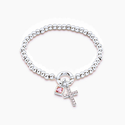 beaded-cross-birthstone-bracelet — Silver / Nov-Citrine