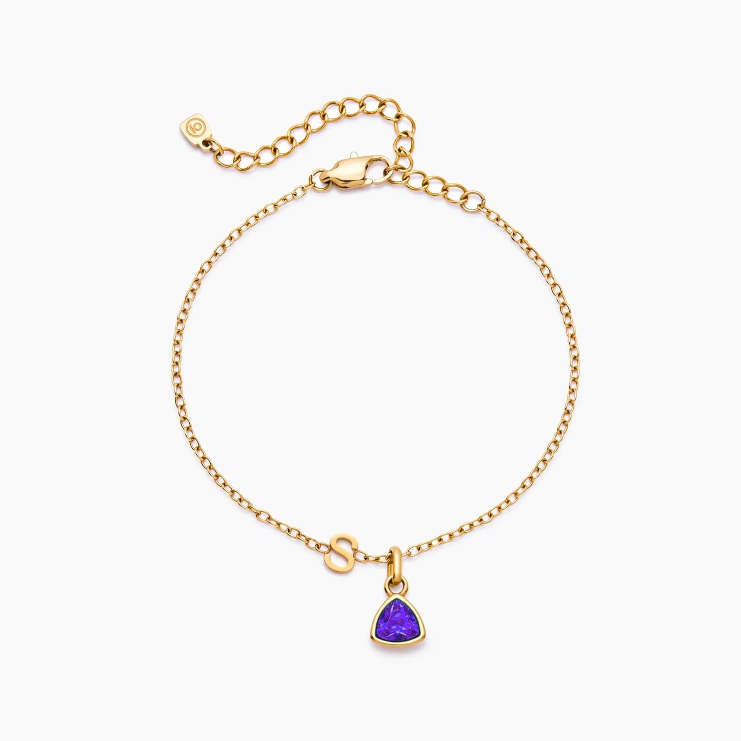birthstone-initial-charm-bracelet — Gold / Jun-Alexandrite
