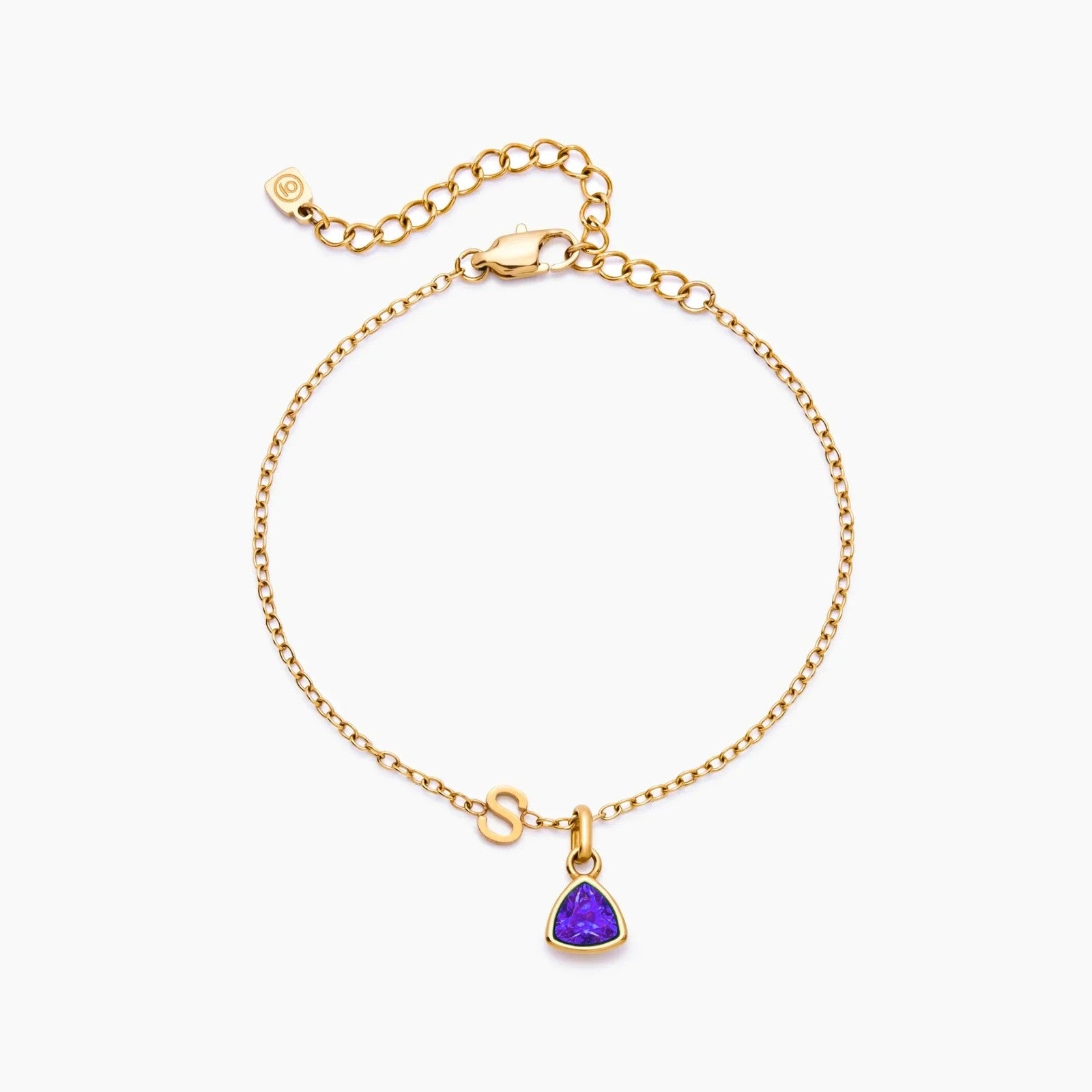 birthstone-initial-charm-bracelet — Gold / Jun-Alexandrite