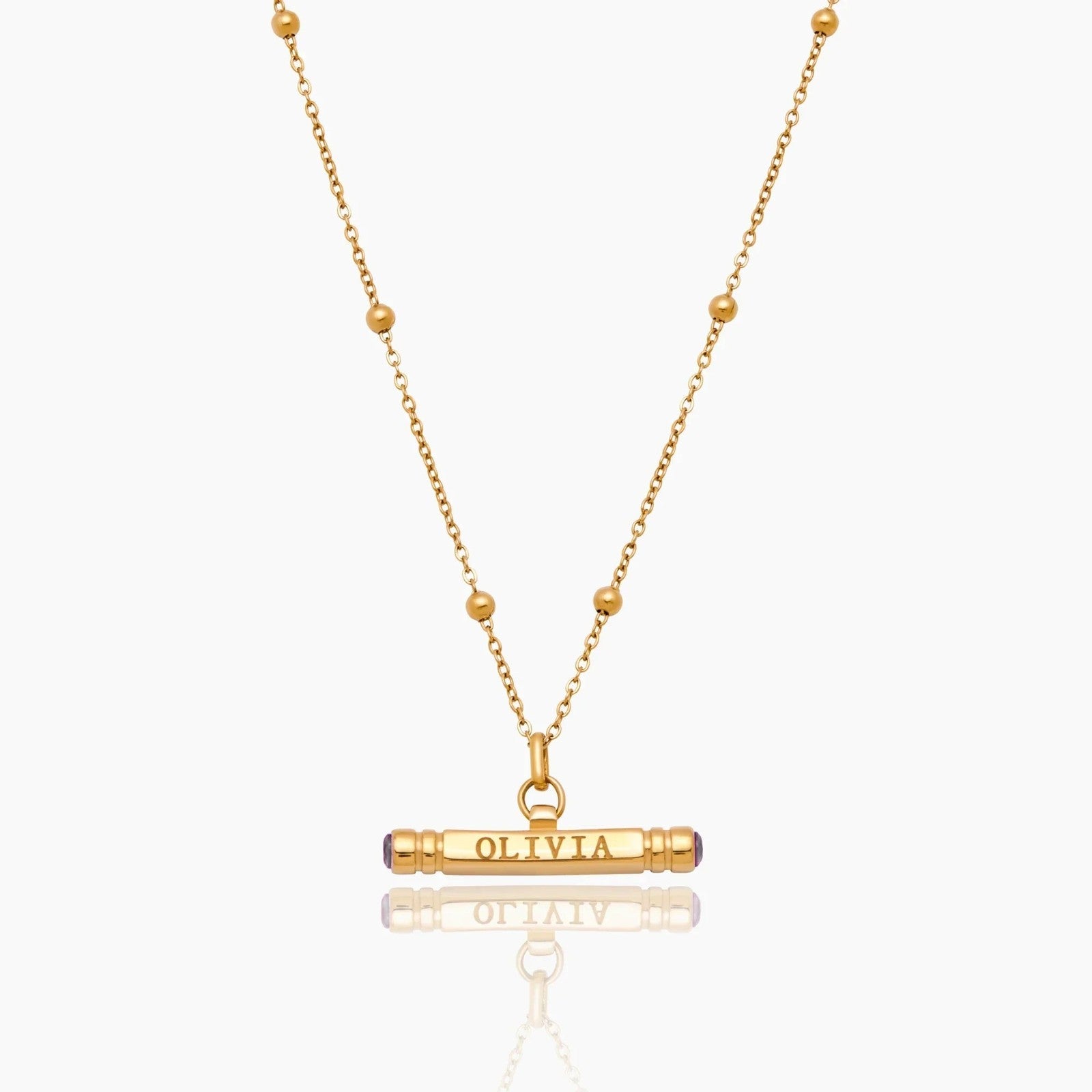 custom-name-birthstone-t-bar-necklace — Gold / Apr-Diamond