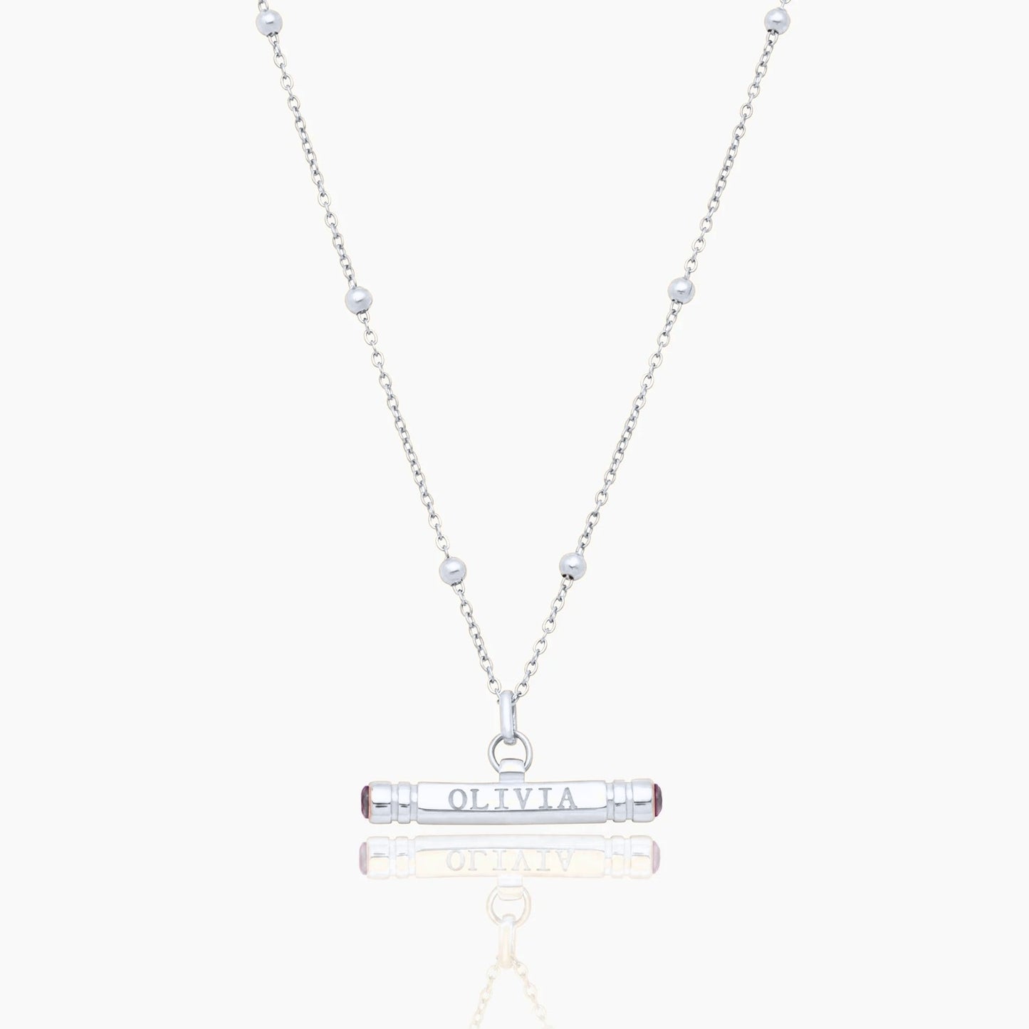 custom-name-birthstone-t-bar-necklace — Silver / Apr-Diamond