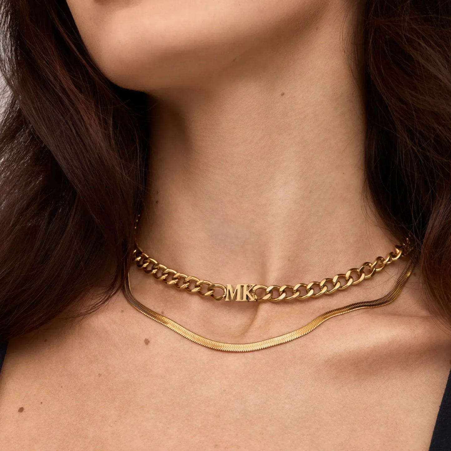 Custom initial choker close-up detail — Olivia Jewelry