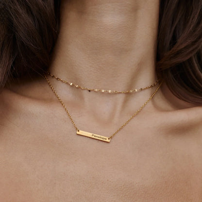 Engravable Bar Necklace