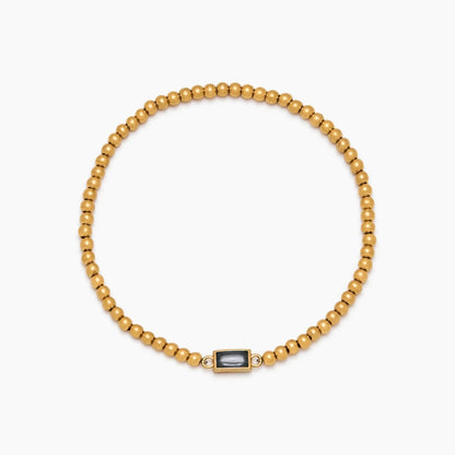gold-beaded-birthstone-bracelet — Gold / Apr-Diamond