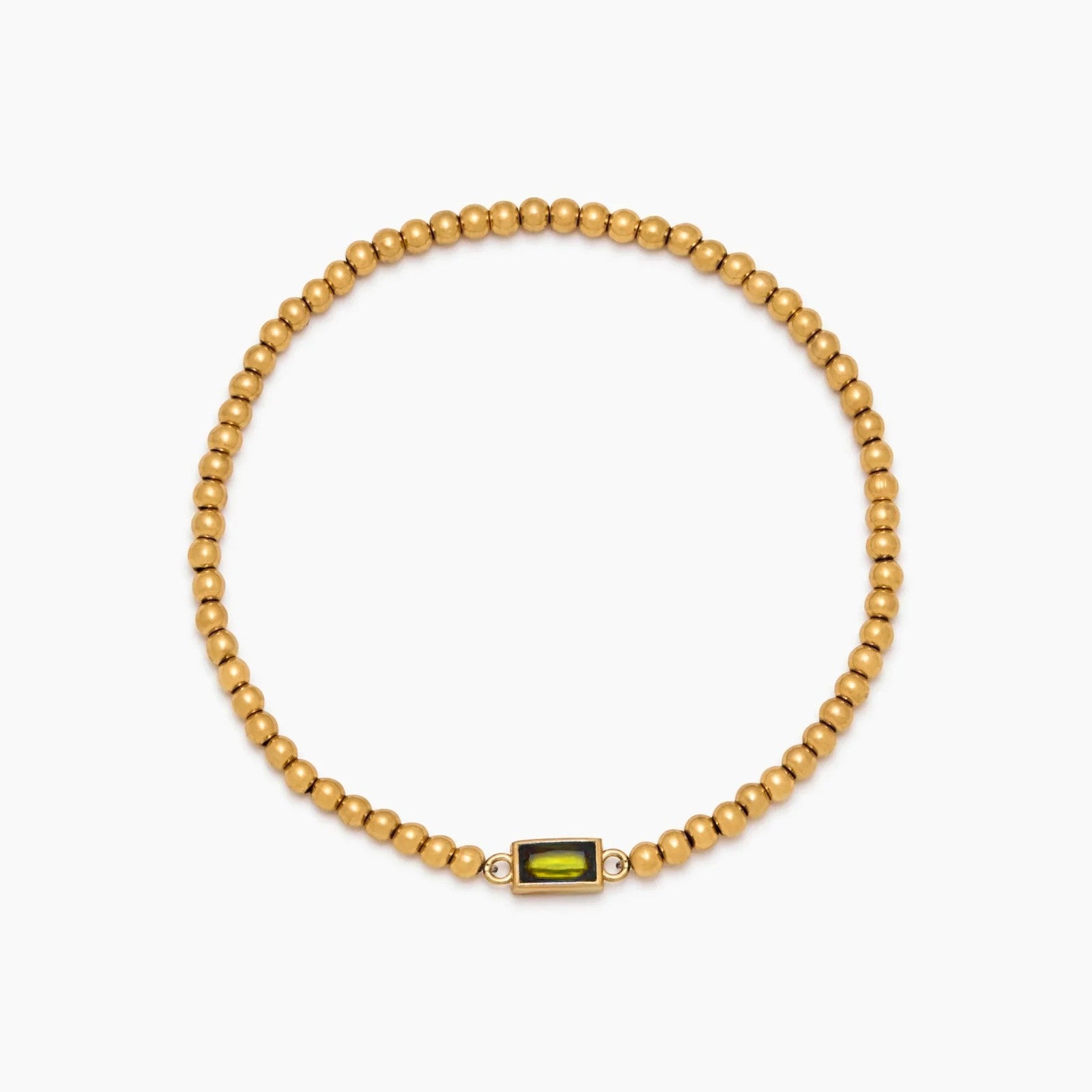 gold-beaded-birthstone-bracelet — Gold / Nov-Citrine