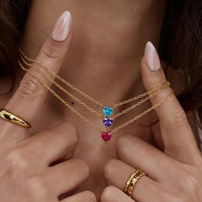 Heart Birthstone Necklace