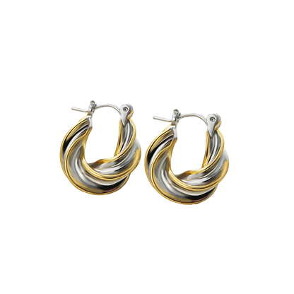Two-Tone Twisted Hoops