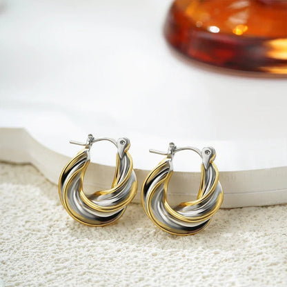Two-Tone Twisted Hoops