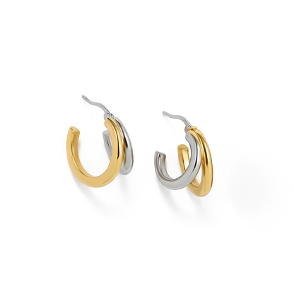 Two-Tone Twisted Hoops