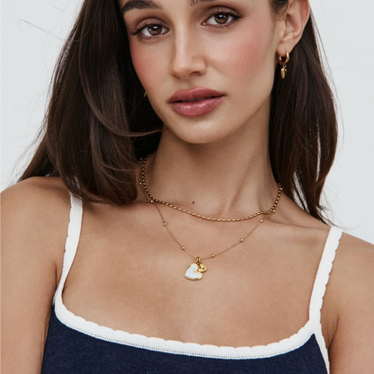 Initial Heart Duo Necklace