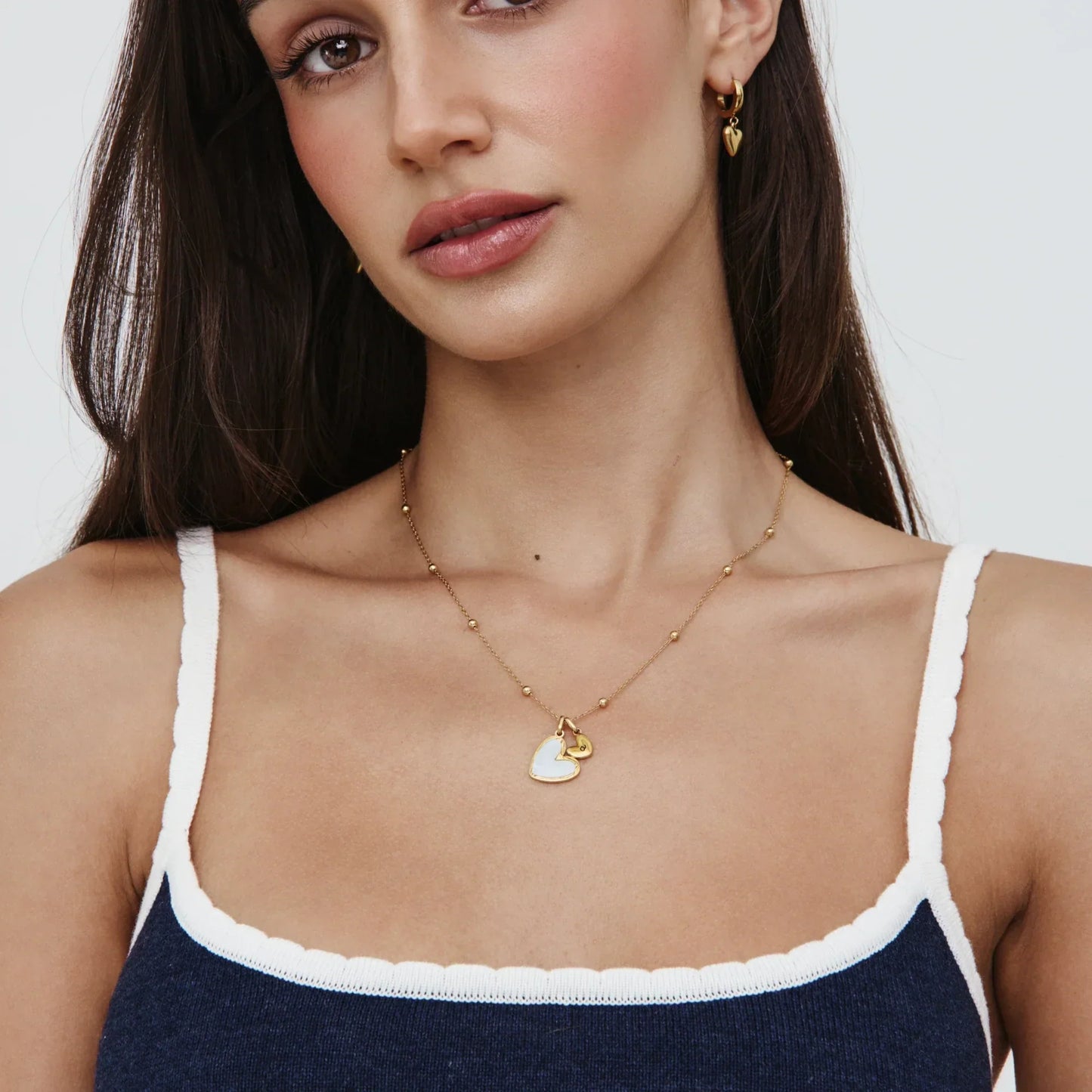 Initial Heart Duo Necklace