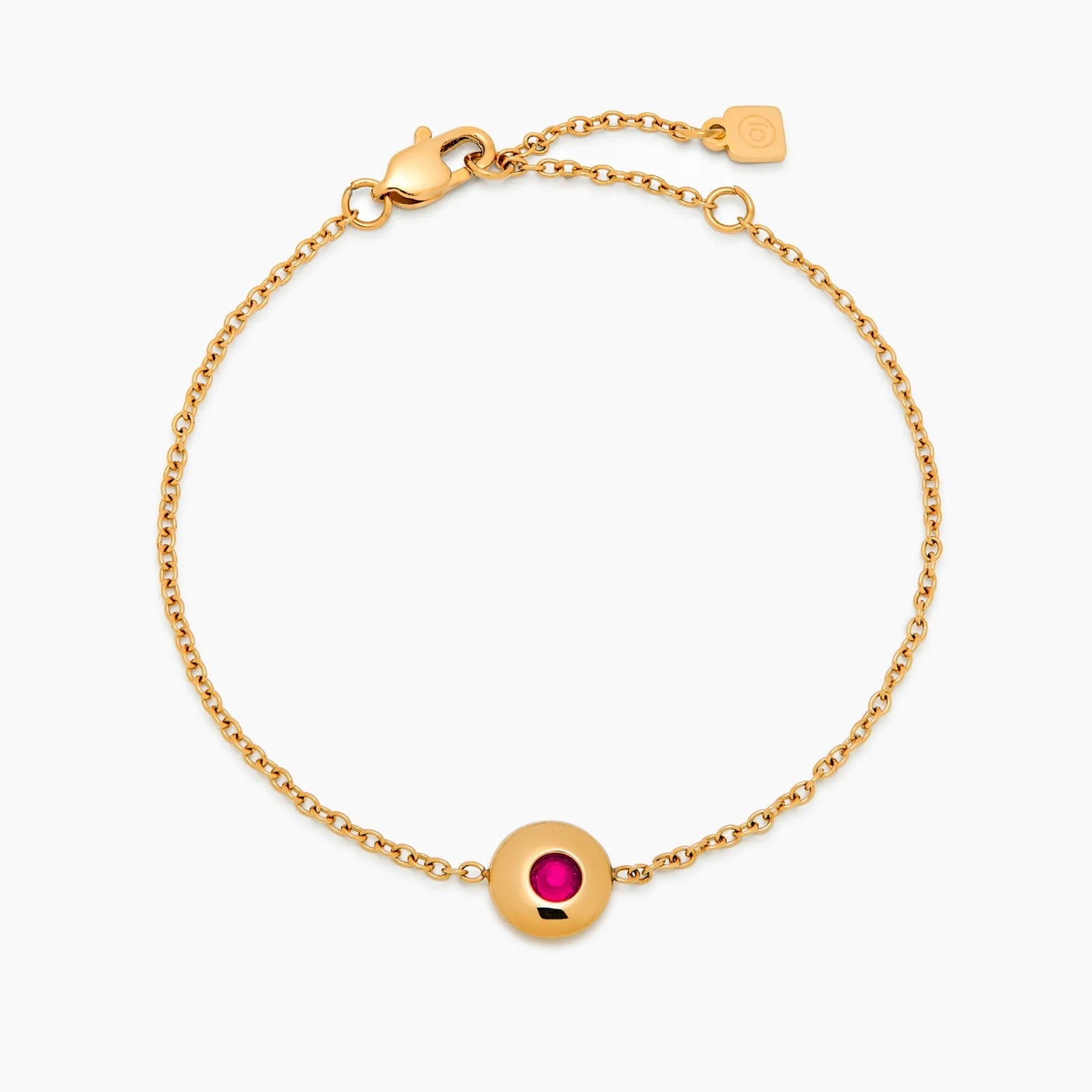 mini-birthstone-charm-bracelet — Gold / Jul-Ruby